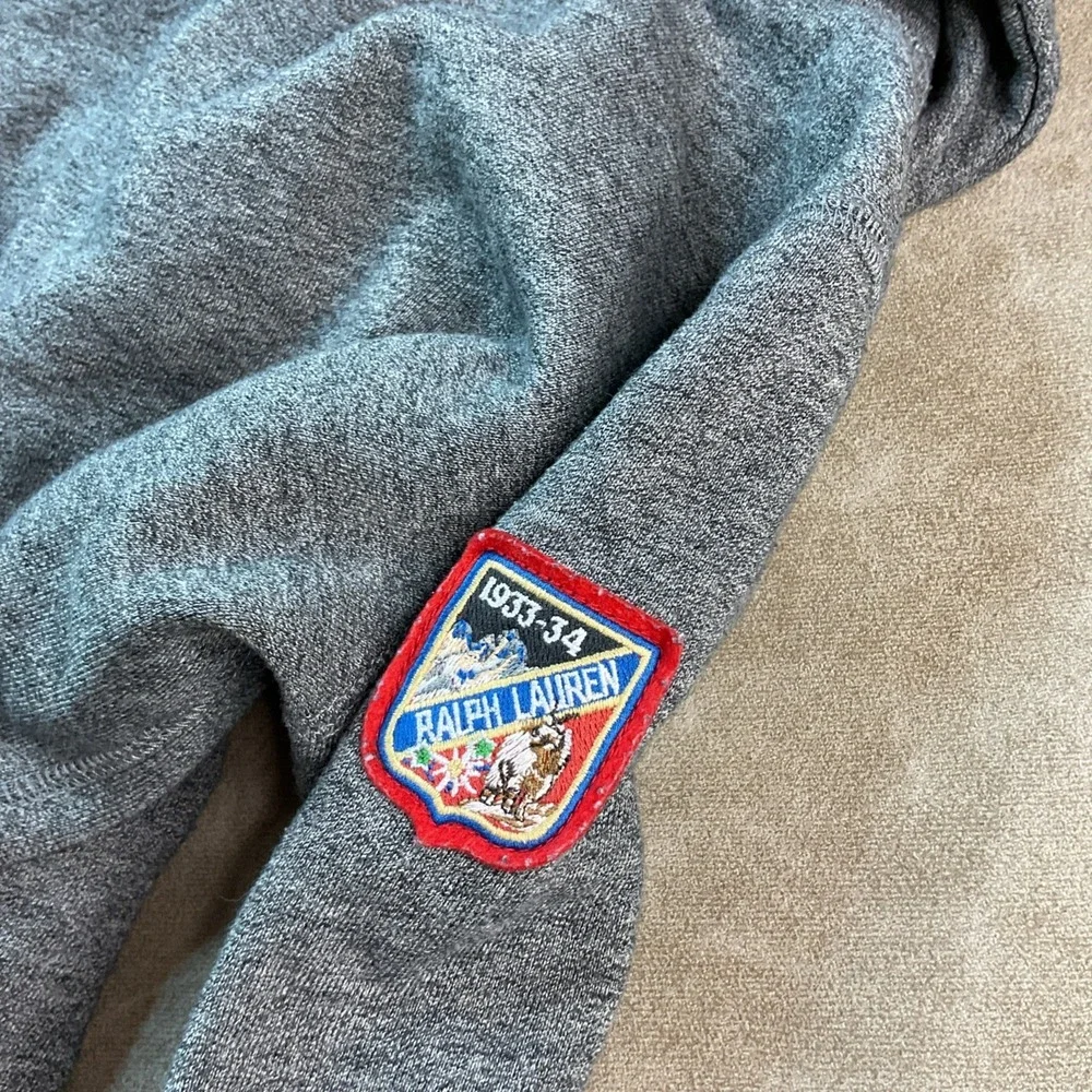VTG Ralph Lauren Sweater Dress Shawl Collar 90s Toggle Patch Logo Girls M‎ 8/10